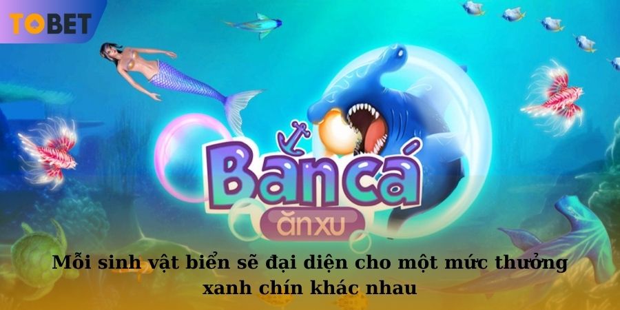 Mỗi sinh vật biển sẽ đại diện cho một mức thưởng xanh chín khác nhau
